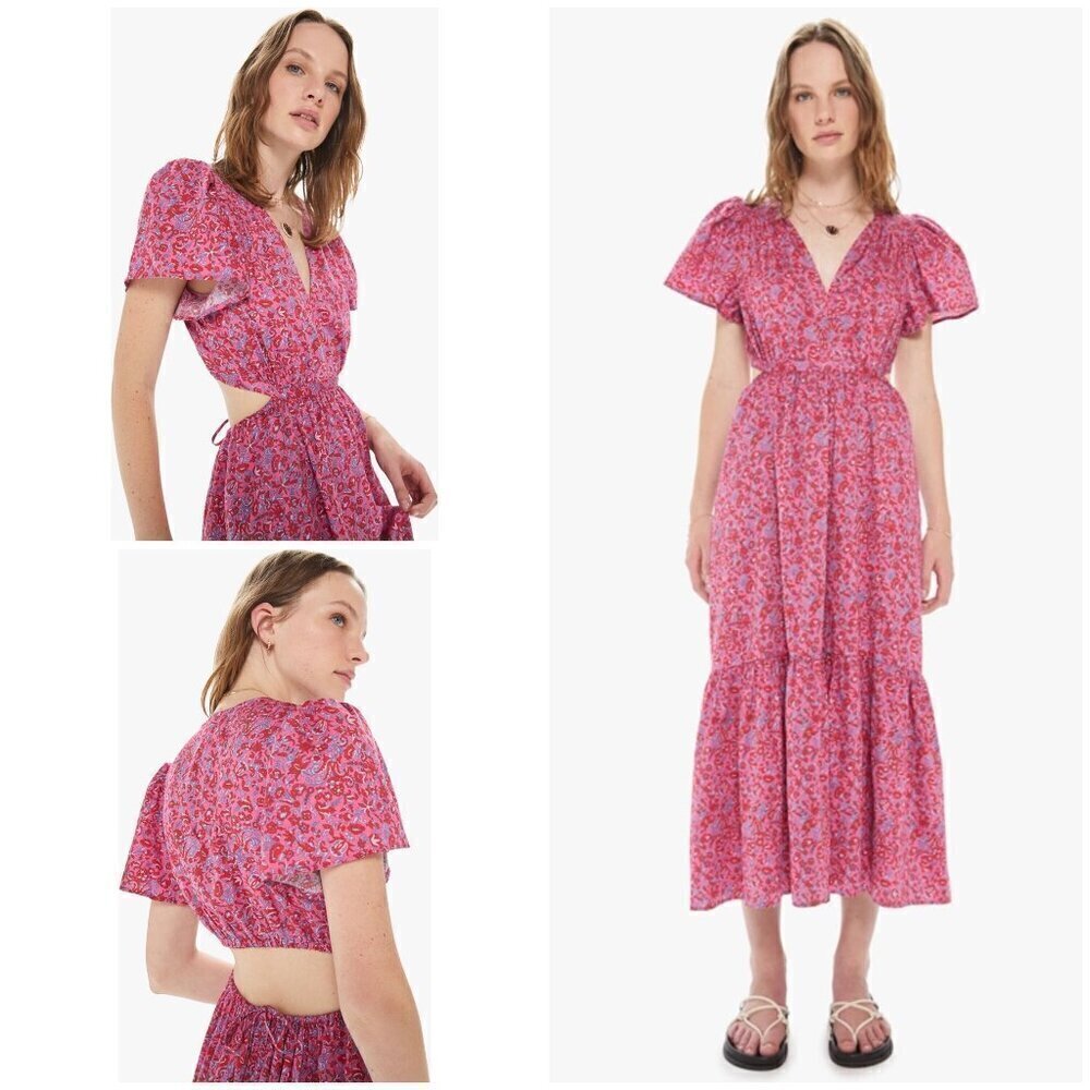 💕XIRENA💕 Gabrielle Dress ~ Pink Flora Print Large L NWT